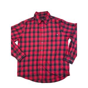 Marmot Men's Red and Black Buffalo Plaid Flannel Button Down Shirt Medium